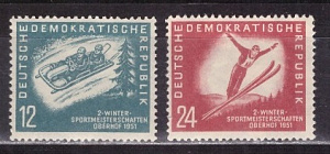 ГДР, 1951, Зимний спорт, Оберхоф, 2 марки **